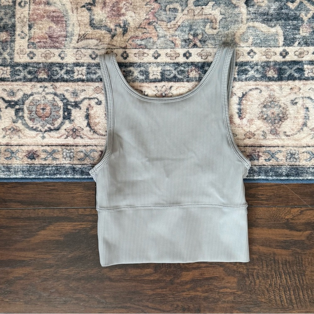 Lululemon Power Pivot Tank Ribbed Grey - Picture 3 of 6